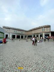 Mathura Junction railway station exterior with trains and platforms