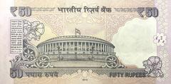 Indian 50 Rupee banknote front side featuring Mahatma Gandhi
