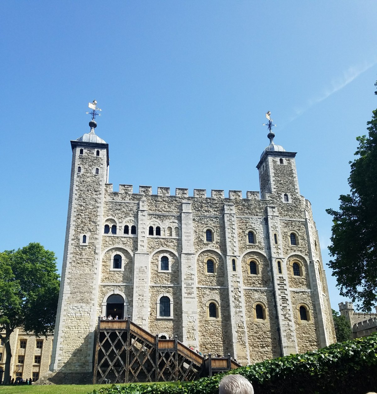 Exterior view of the White Tower at the Tower of London in 2019