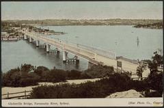 Gladesville Bridge over Parramatta River in Sydney with clear sky