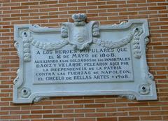 Plaza del Dos de Mayo in Malasaña, Madrid with historic buildings and vibrant atmosphere