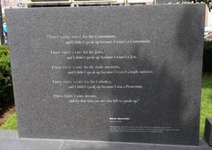 First they came poem by Martin Niemoeller at the Holocaust memorial in Boston MA