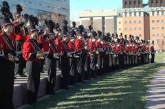 UC Bearcat Band performing before a football game