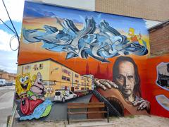 Barok artwork on building in Torrero Zaragoza