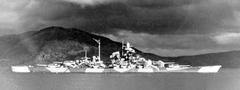 German battleship Tirpitz in Bogen Bay, Ofotfjord near Narvik, Norway during World War II