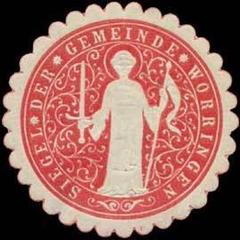 red and white sealing stamp from the Gemeinde Worringen
