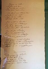 Original handwritten poem 'Im Vorübergehn' by Goethe displayed at Weimar Goethe National Museum