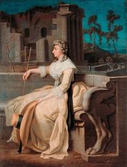 Portrait of Anna Amalia in the Ruins of Pompeii Oil Painting