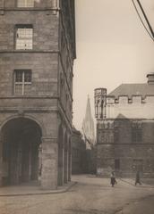 Street corner of Gürzenich and the new town hall in Cologne