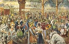 Maskenball at Gürzenich during Cologne Carnival 1914 vintage postcard