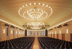 Interior view of the Great Hall in Festhalle Gürzenich Cologne with ornate architecture and seating