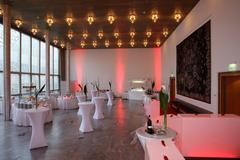 Isabellensaal interior with ornate architectural details and chandeliers