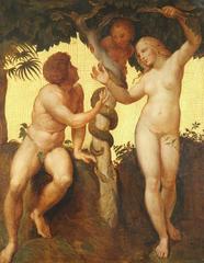 Adam and Eve painting after Raphael by Alfred George Stevens