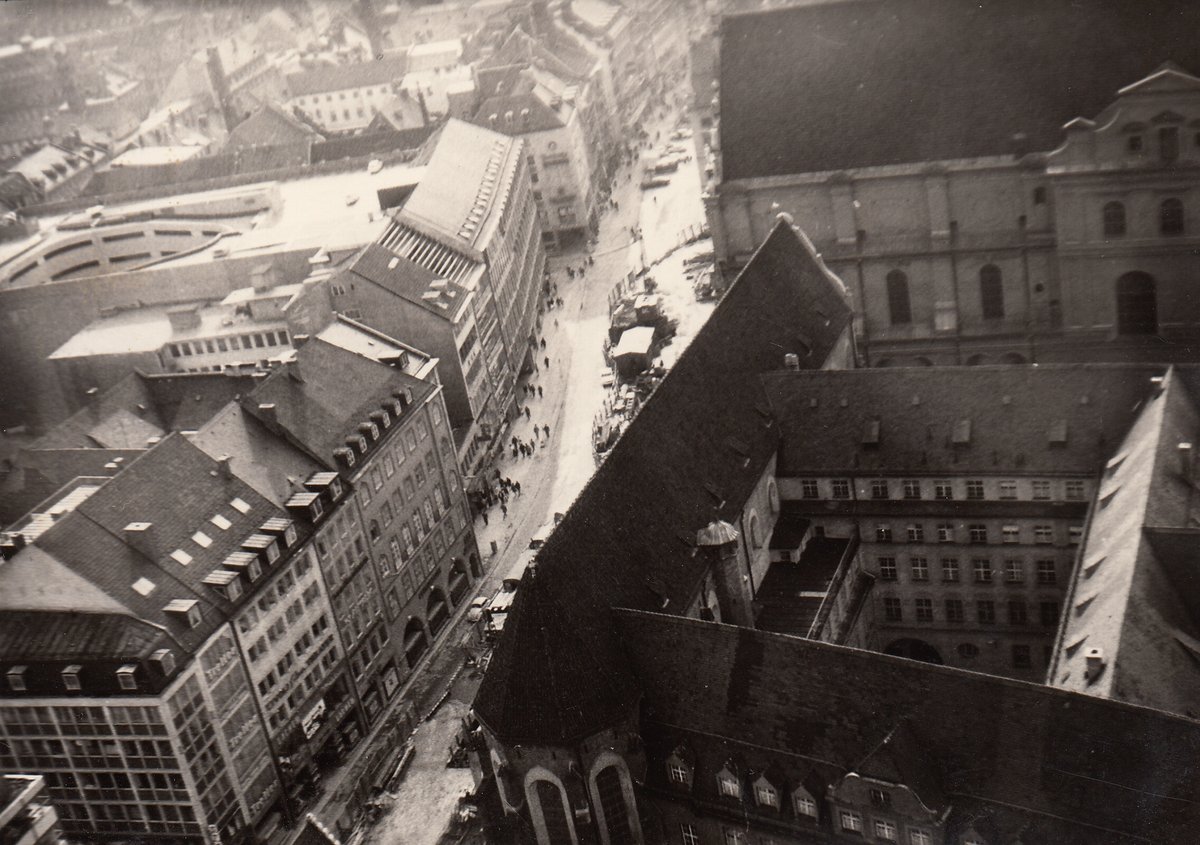 View of Kaufinger Street from the Church of Our Lady in Munich, Germany, July 1969
