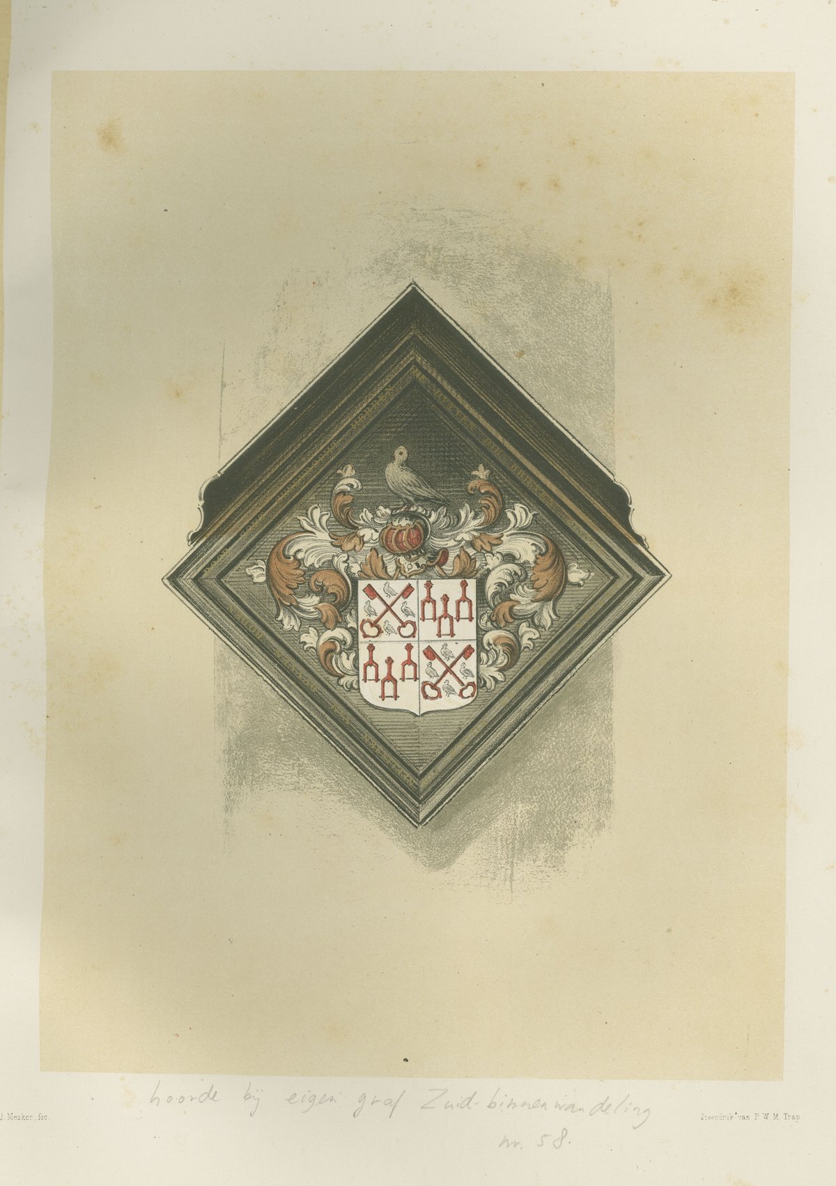 Coat of Arms of Willem Corneliszn Speelman, known as Duyvenbode, historical heraldic emblem