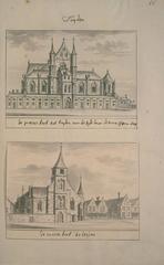 Historical map of South Holland featuring Leiden from 1730, detailed depiction of cities, villages, castles and notable buildings by Andries Schoemaker