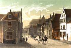 Illustration of St. Peter's Church in Leiden from 1859