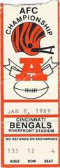 Ticket for the 1989 AFC Championship Game featuring Buffalo Bills vs Cincinnati Bengals at Riverfront Stadium