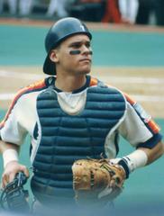 Craig Biggio catching for Houston Astros at Riverfront Stadium 1990
