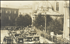 German Emperor Wilhelm II standing near the Church of St. Casimir in Vilnius during his visit on 28 July 1917