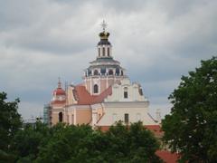 Church of St. Casimir in Vilnius under clear blue sky