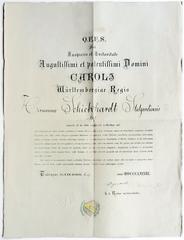 Immatrikulationsurkunde der Eberhard Karls Universität Tübingen für Medizin-Studenten Hermann Schickhardt 1883