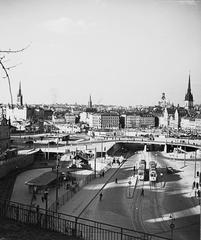 Slussen area with subway station to the left in 1935