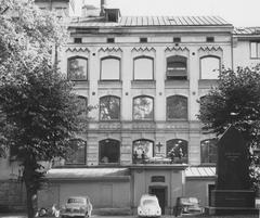 Buildings of Kvarteret Svalan facing Klara Church graveyard in Stockholm