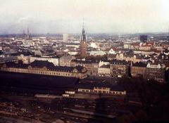 Digitally restored aerial view of Norrmalm, Klarakvarteren district in Stockholm