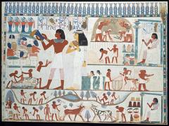 Ancient Egyptian agricultural scenes from the Tomb of Nakht