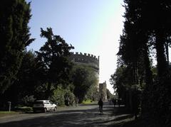 Mausoleum of Cecilia Metella and Castrum Caetani on the ancient Appian Way in Rome