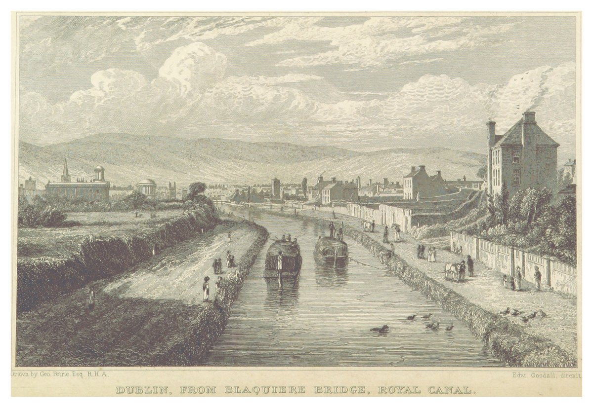 Royal Canal in Dublin from Blaquiere Bridge in 1837
