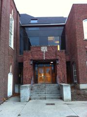 Entrance door of Upper School building Upper Canada College
