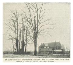 Historic St. Luke's Protestant Episcopal Church and Alexander Hamilton's The Grange in New York City circa 1893