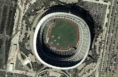 Satellite view of Veterans Stadium