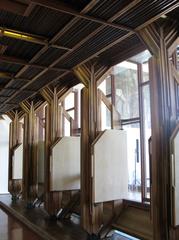 Intricately designed wooden boiserie panel by Carlo Scarpa at Ca' Foscari