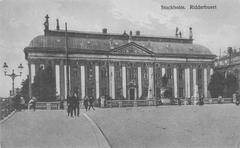 Historic Riddarhuset building in Stockholm around 1910