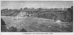 Upper Steel Arch Bridge at Niagara Falls over the river