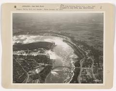 Niagara Falls viewed from New York side with mist and flowing water