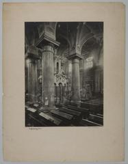 Historical view of the Great Synagogue on Žydoŭskaja Street in Vilnius