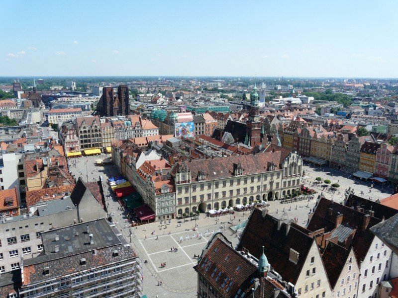 Main Market Square in Wroclaw with historic buildings and vibrant atmosphere