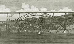 Ponte Maria Pia bridge in Porto over the Douro River