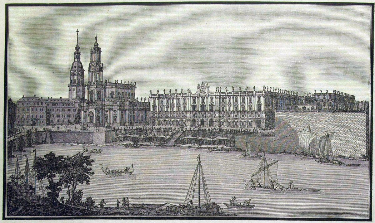 View of the Castle on the Elbe River designed for King Friedrich August II