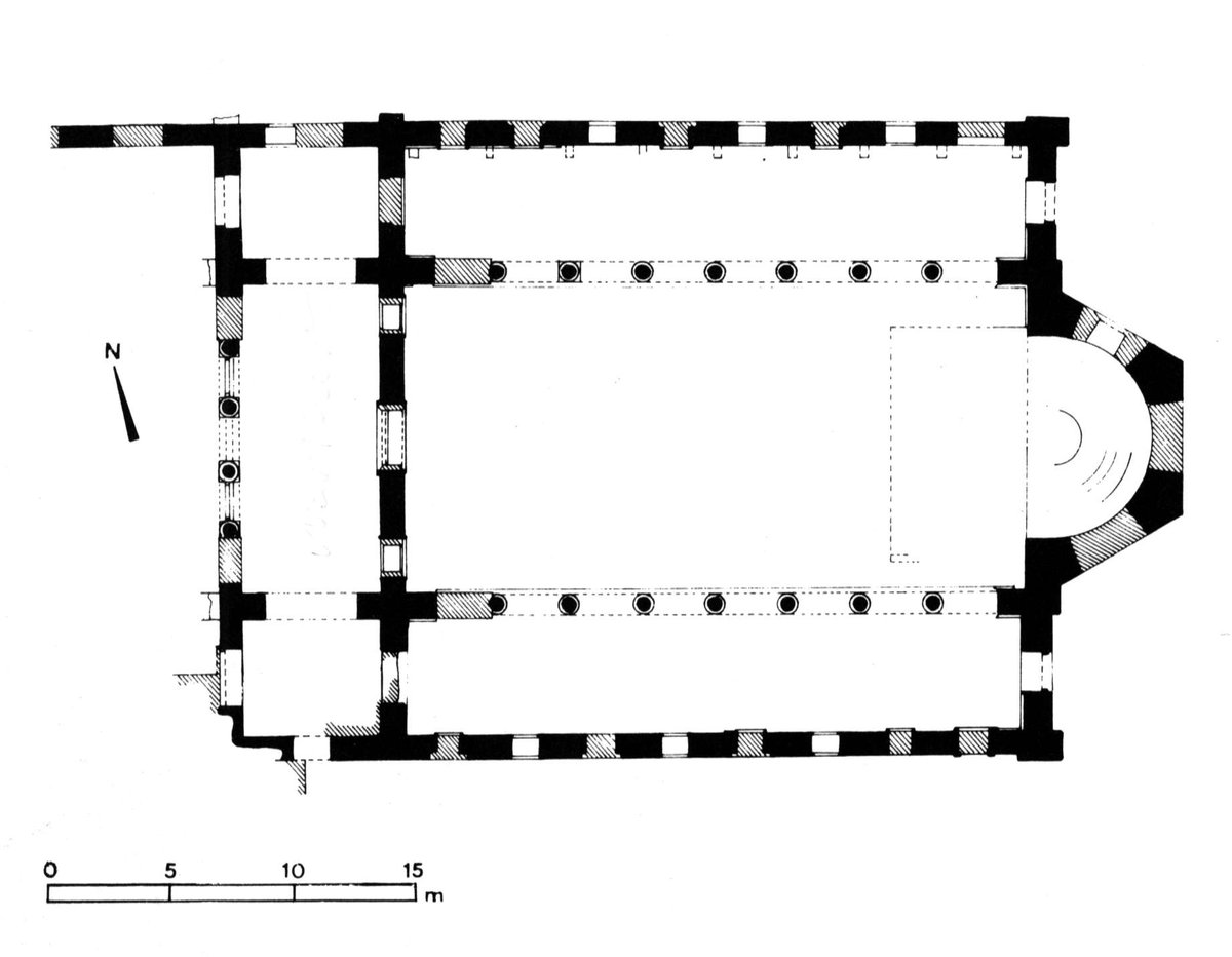 Architectural floor plan of Johannes-Studios Basilica in Istanbul by A. van Millingen 1912