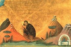 Nicholas the Confessor, Abbot of the Studion, Byzantine miniature from Menologion of Basil II