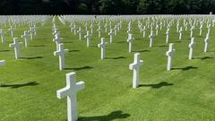 Soldiers from 12th Combat Aviation Brigade walking in Luxembourg American Cemetery