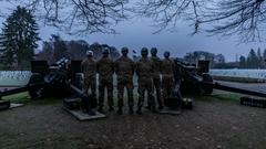 Military Police from the 529th Military Police Company firing 21-gun salute at 80th Anniversary Ceremony of the Battle of the Bulge in Luxembourg