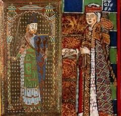 Illumination of Henry the Lion and Matilda of England from Gospels of Henry the Lion, 1175-88, Herzog August Bibliothek