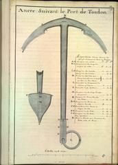 Anchor design from the port of Toulon, 18th century