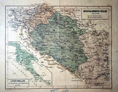 Historical map displayed at Croatian School Museum during Museum Night